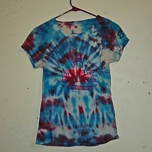 PINK tie-dyed short sleeved t-shirt